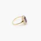 Oval Purple Amethyst & Diamond Cluster Ring - Jordans Jewellers