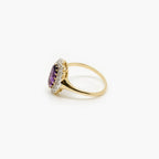 Oval Purple Amethyst & Diamond Cluster Ring - Jordans Jewellers
