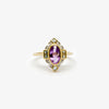 Jordans Jewellers 9ct yellow gold amethyst diamond and aquamarine ring