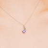 Jordans Jewellers silver amethyst and cubic zirconia pendant necklace - Alternate shot 1 - Model shot 1