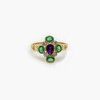 Amethyst, Emerald & Diamond Ring - Jordans Jewellers
