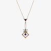 Jordans Jewellers 9ct gold antique amethyst and pearl lavalier drop necklace 