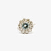Jordans Jewellers 18ct white gold pre-owned aquamarine and diamond daisy cluster ring 