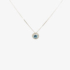 Mozambique Aquamarine & Diamond Cluster Pendant Necklace - Jordans Jewellers