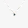 Jordans Jewellers 18ct white gold aquamarine and diamond cluster pendant necklace