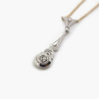 Pre-Owned Art Deco Style Target Diamond Drop Necklace - Jordans Jewellers