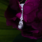 Pre-Owned Art Deco Style Target Diamond Drop Necklace - Jordans Jewellers