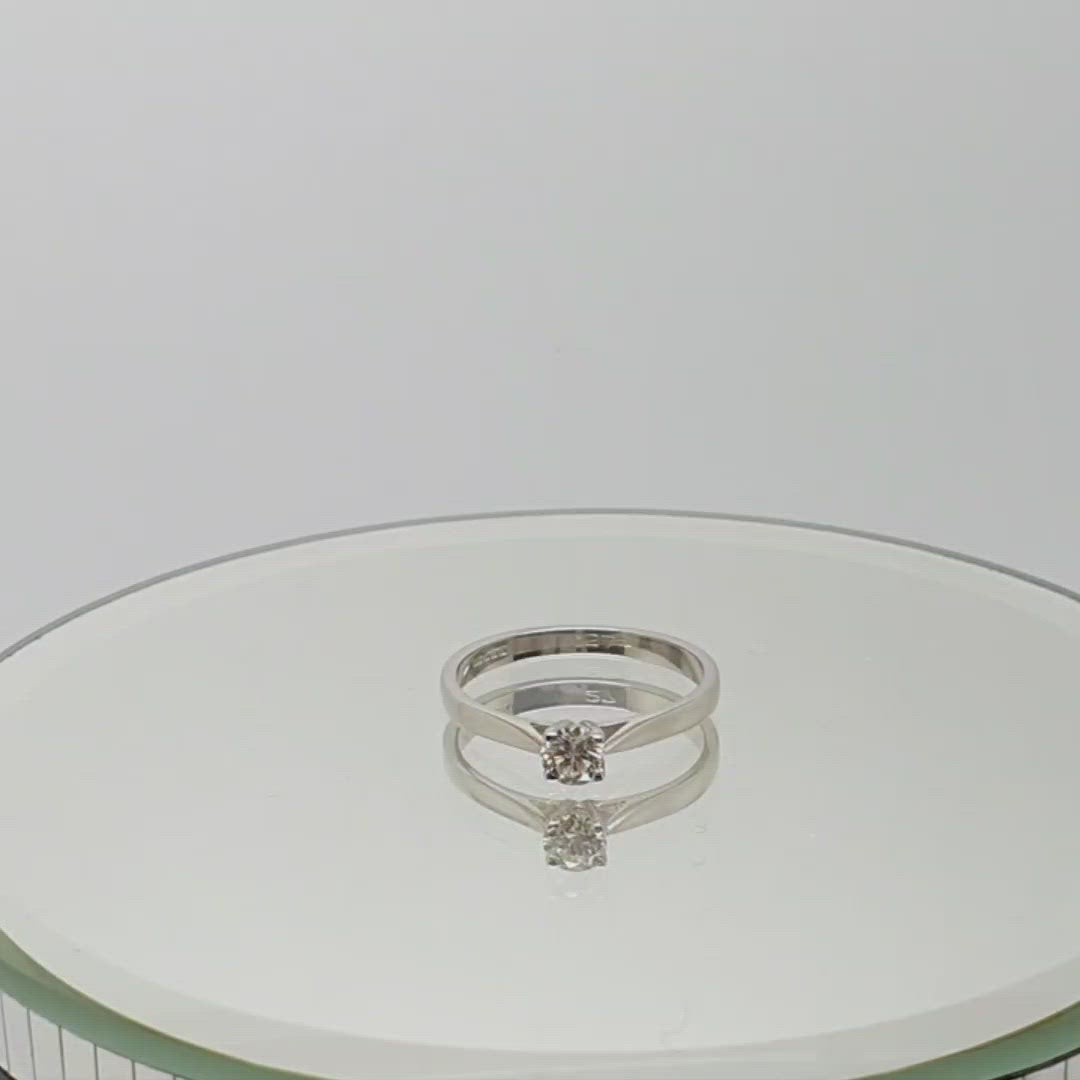 Jordans Jewellers 18ct white gold 0.27ct four claw diamond solitaire ring - Alternate shot 1 - Alternate shot 2 - Video 1