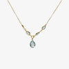 Jordans Jewellers 9ct yellow gold five stone pear shaped blue topaz necklace - Alternate sot 1