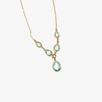 Five Stone Pear Shaped Blue Topaz Necklace - Jordans Jewellers