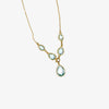 Jordans Jewellers 9ct yellow gold five stone pear shaped blue topaz necklace