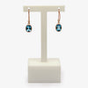 Jordans Jewellers 9ct rose gold single drop oval blue topaz earrings