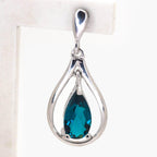 Silver Deep Blue Cubic Zirconia Drop Earrings - Jordans Jewellers