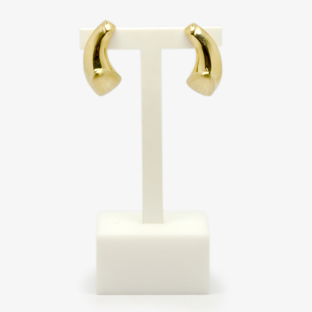 Jordans Jewellers 9ct yellow gold brushed and polished gold earrings