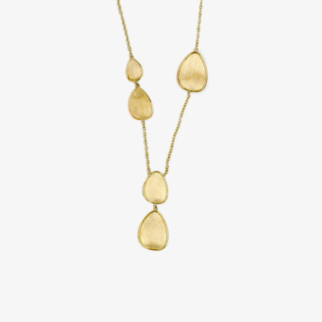 Jordans Jewellers oval brushed 9ct yellow gold drop necklace