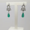 Jordans Jewellers 18ct white gold Art Deco, antique emerald and diamond drop earrings - Alternate shot 1 - Video 1