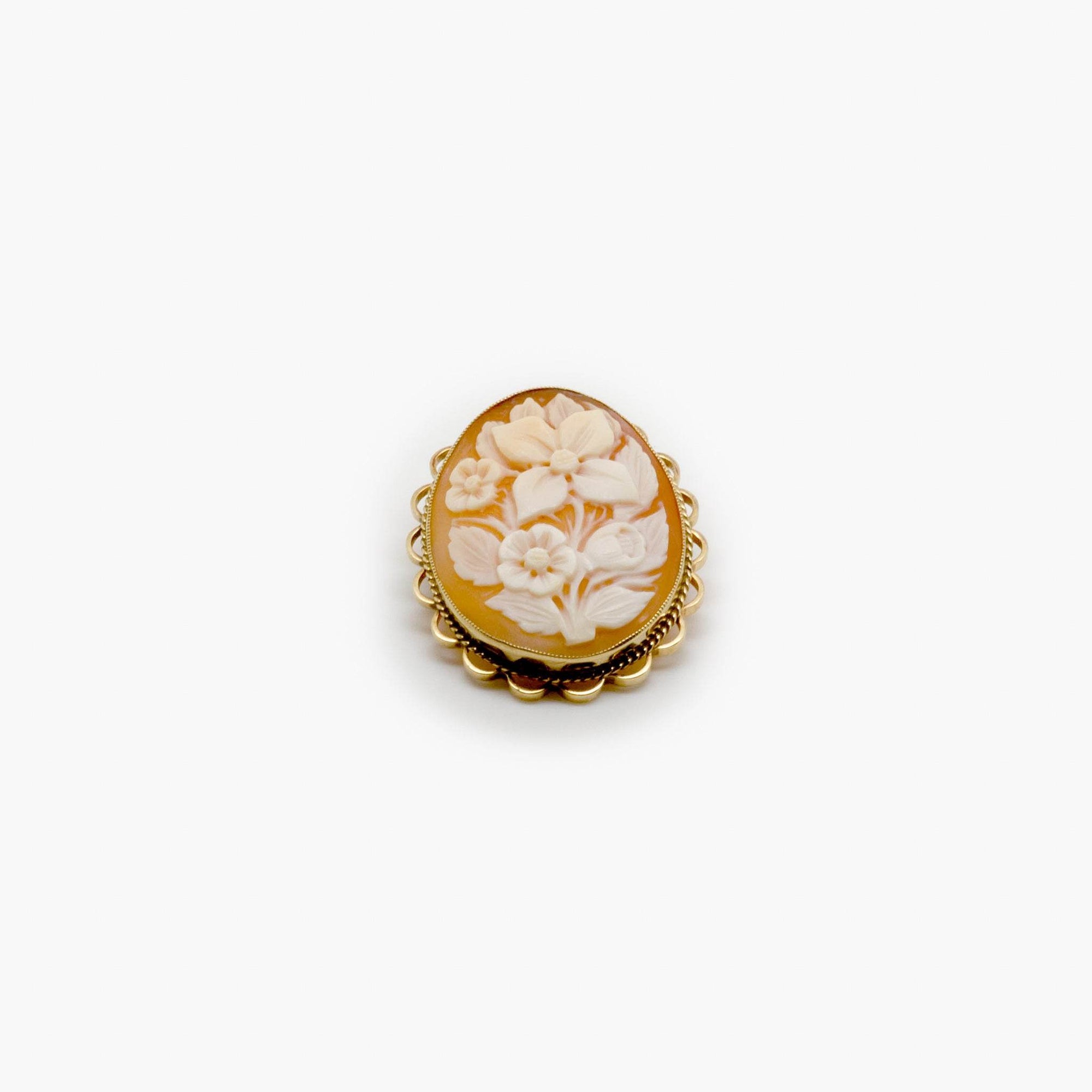 Pre-Owned Cameo Flower Brooch - Jordans Jewellers