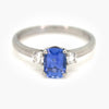 Ceylon Sapphire & Diamond Three Stone Ring