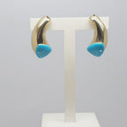 Jordans Jewellers 9ct yellow gold turquoise stud earrings - Alternate shot 1 - Video 1