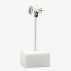 Dark Blue Rectangle Cubic Zirconia Earrings - Jordans Jewellers