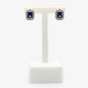 Jordans Jewellers silver dark blue rectangle cubic zirconia earrings