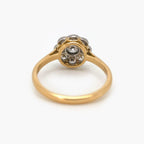 18ct Yellow Gold 0.54ct Diamond Flower Ring In Platinum Setting - Jordans Jewellers