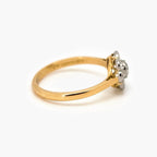 18ct Yellow Gold 0.54ct Diamond Flower Ring In Platinum Setting - Jordans Jewellers