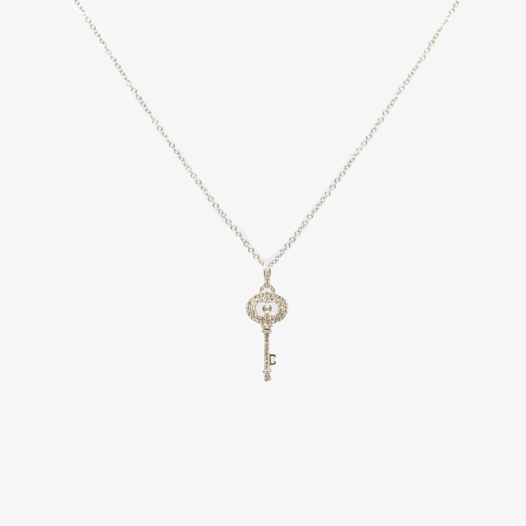 Jordans Jewellers 18ct white gold diamond key pendant necklace