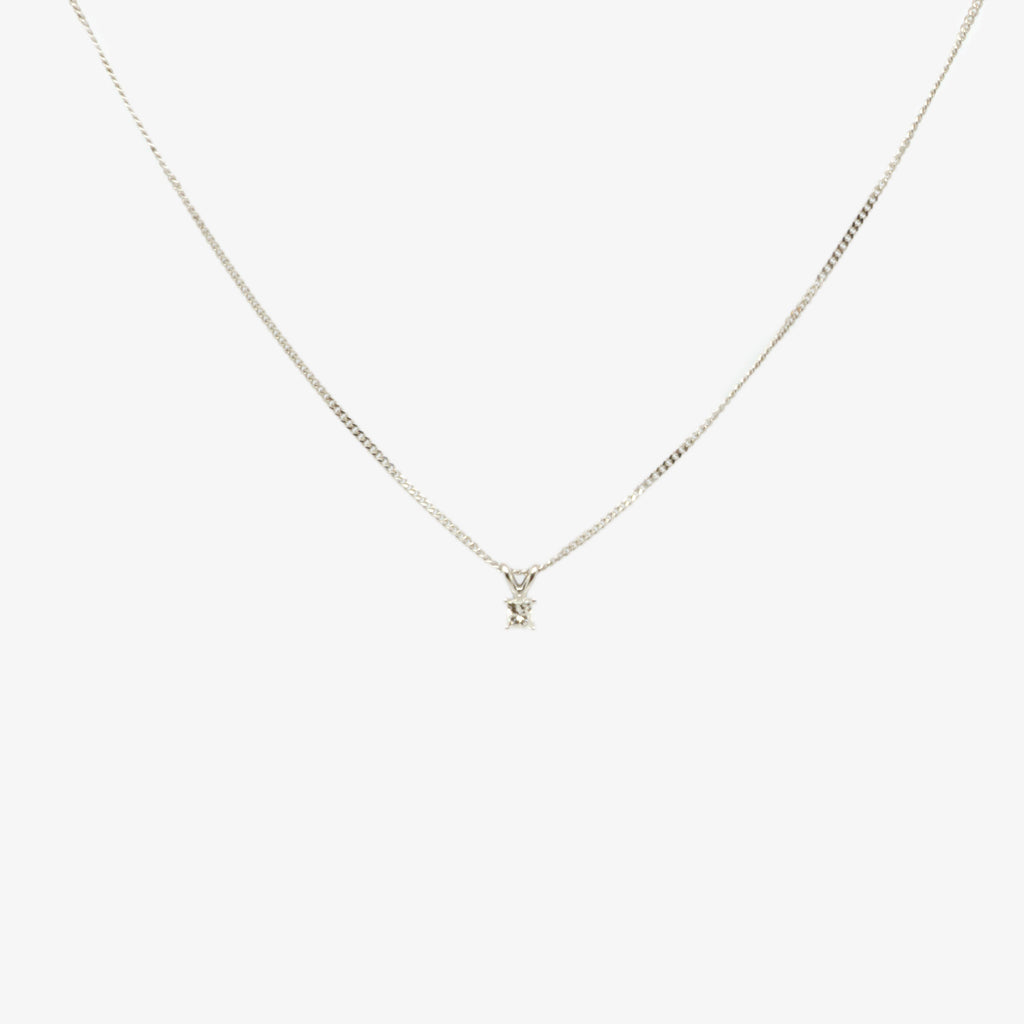 Jordans Jewellers 9ct white gold diamond princess cut pendant necklace