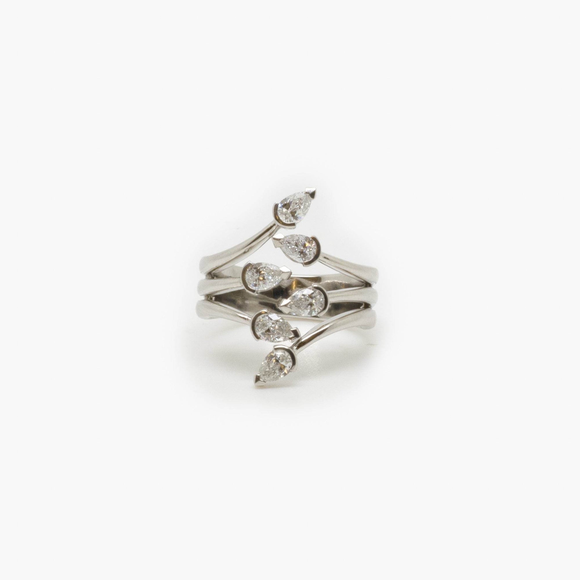 Platinum Diamond Pear Ring - Jordans Jewellers