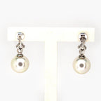 Double Cubic Zirconia & Simulated Pearl Earrings - Jordans Jewellers