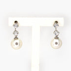 Double Cubic Zirconia & Simulated Pearl Earrings - Jordans Jewellers