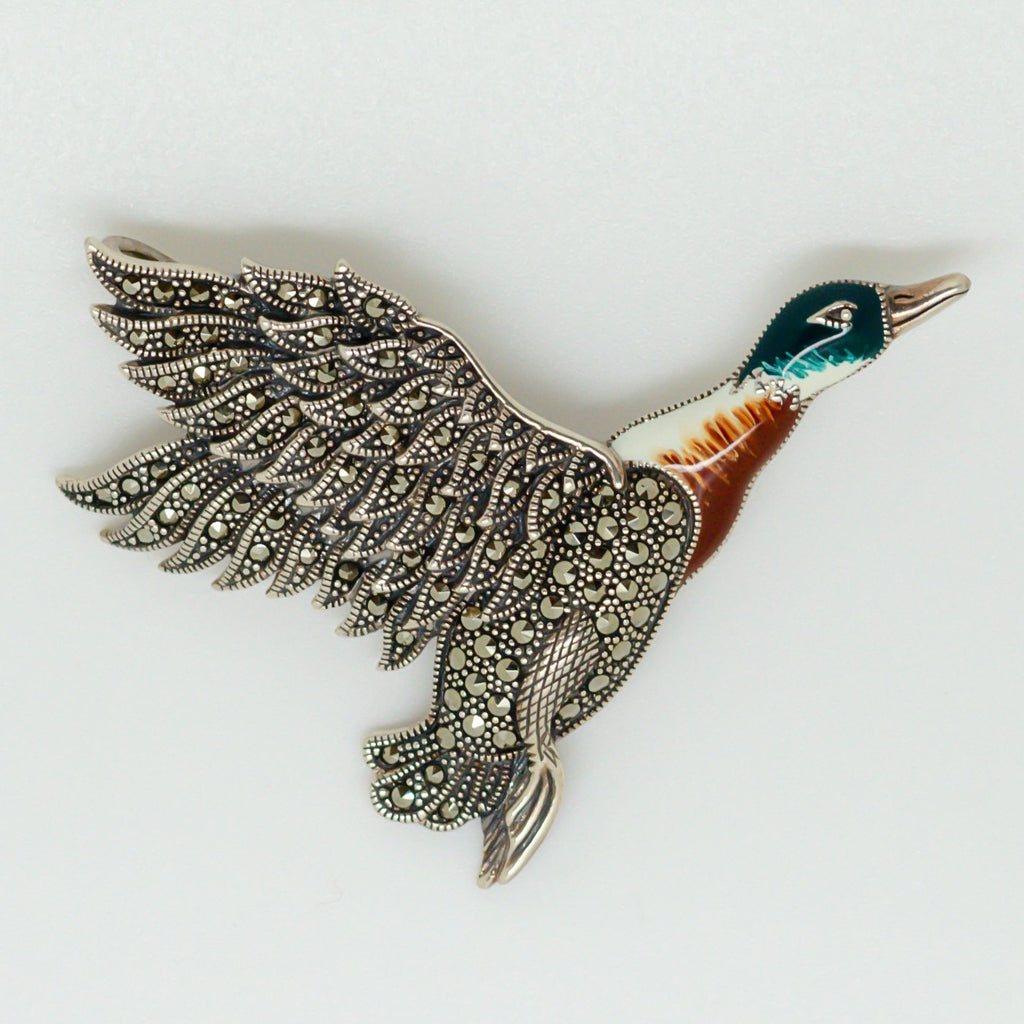 Maracasite Enamel Duck - Jordans Jewellers