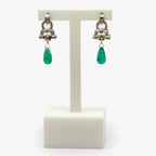 Antique Emerald & Diamond Drop Earrings - Jordans Jewellers