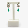 Jordans Jewellers 18ct white gold Art Deco, antique emerald and diamond drop earrings 