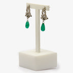 Antique Emerald & Diamond Drop Earrings - Jordans Jewellers