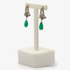 Jordans Jewellers 18ct white gold Art Deco, antique emerald and diamond drop earrings - Alternate shot 1