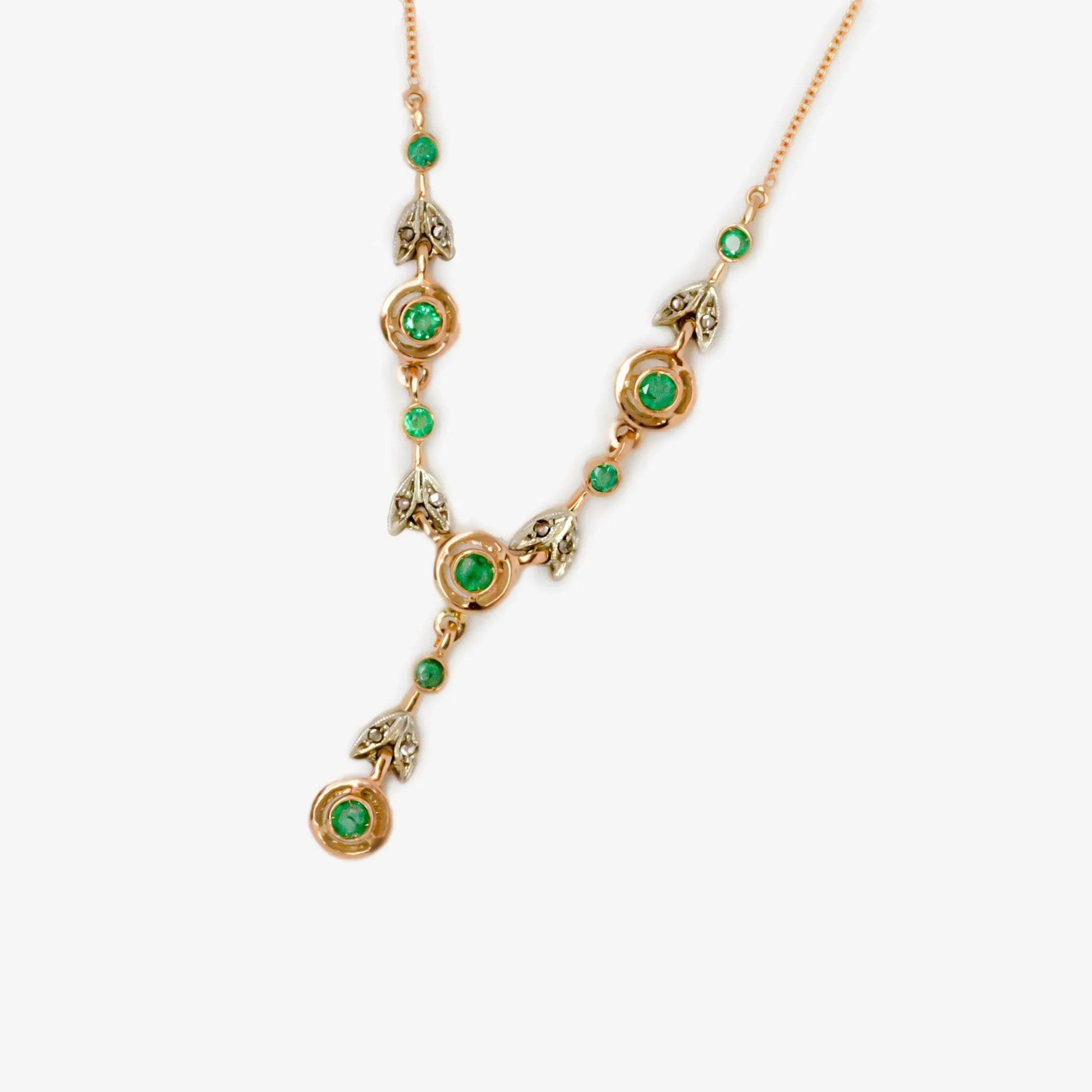Italian Emerald & Diamond Necklace - Jordans Jewellers