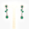 Asymmetrical Emerald & Diamond Drop Earrings