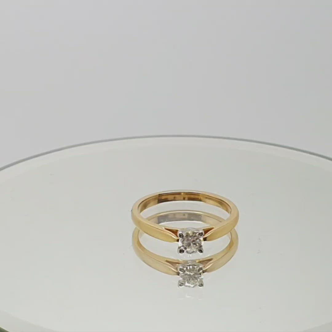 Jordans Jewellers 18ct gold 0.27ct four claw diamond solitaire ring - Alternate shot 1 - Alternate shot 2 - Video 1