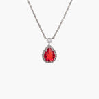 18 Carat White Gold Fire Opal & Diamond Pendant - Jordans Jewellers