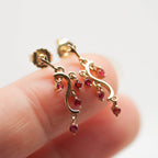 9 Carat Gold Four Stone Ruby Drop Earrings - Jordans Jewellers