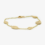 Oval Brushed Gold Bracelet - Jordans Jewellers