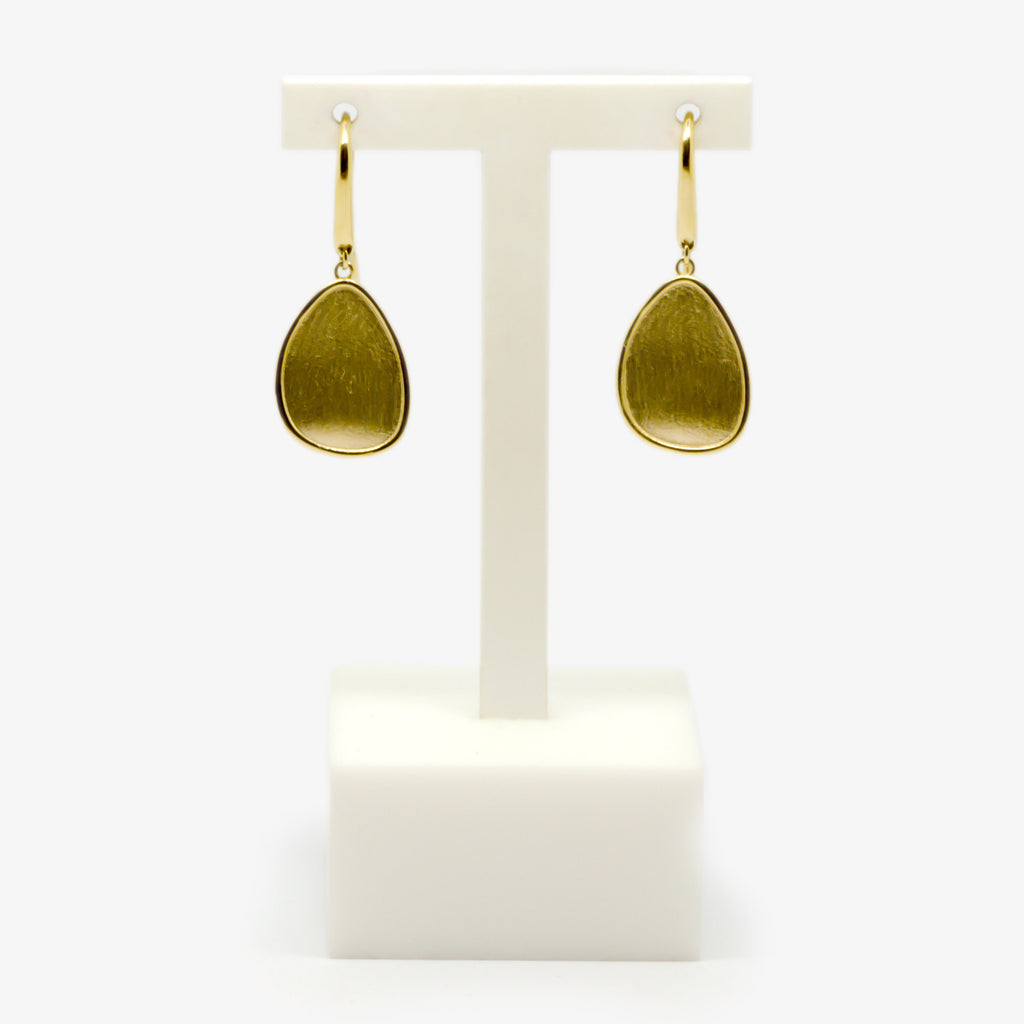 Jordans Jewellers oval brushed 9ct yellow gold drop earrings