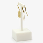 Oval Brushed Gold Drop Earrings - Jordans Jewellers