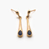 9 Carat Yellow Gold & Sapphire Long Drop Earrings