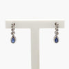 Graduated Diamond Bubble & Pear Shaped Sapphire Drop Earrings