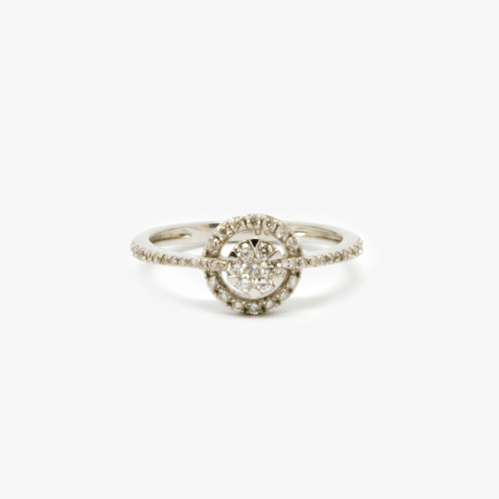 Jordans Jewellers 18ct white gold 0.39 estimated carat diamond halo cluster ring
