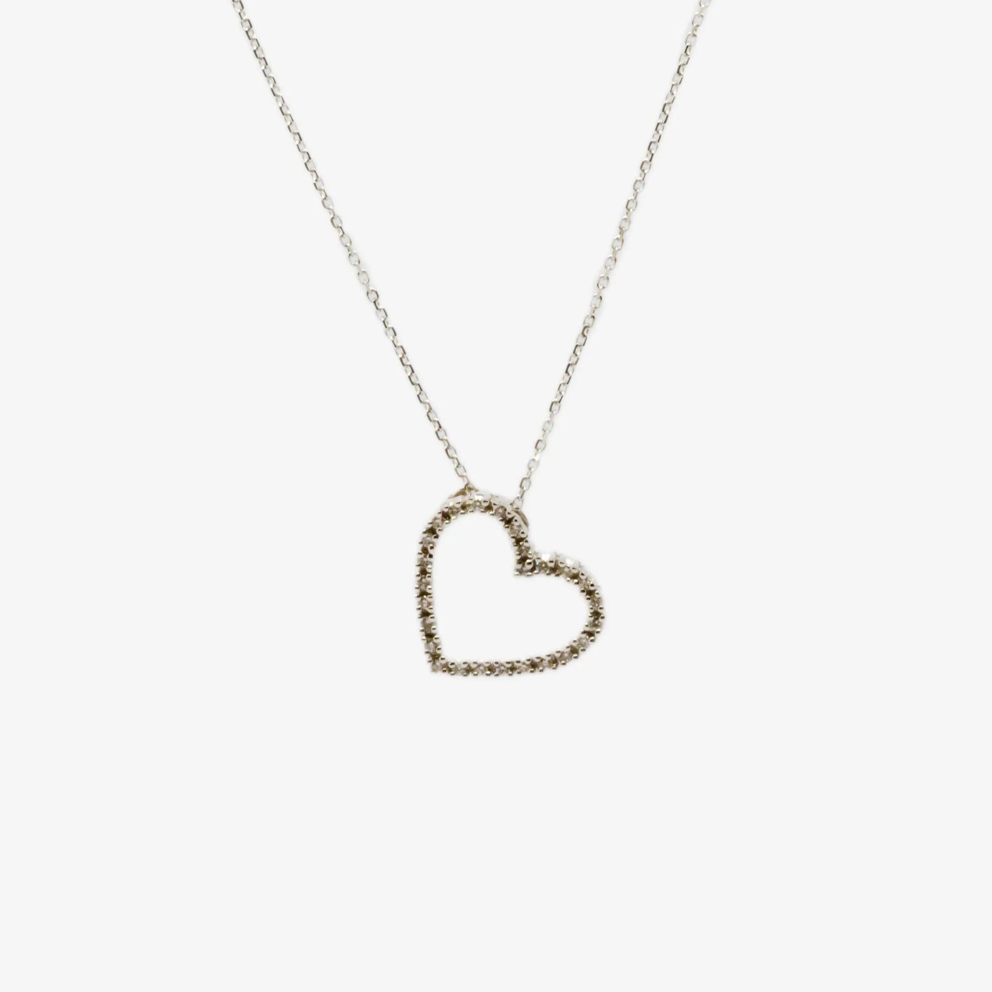 Diamond Heart Set Pendant Necklace - Jordans Jewellers