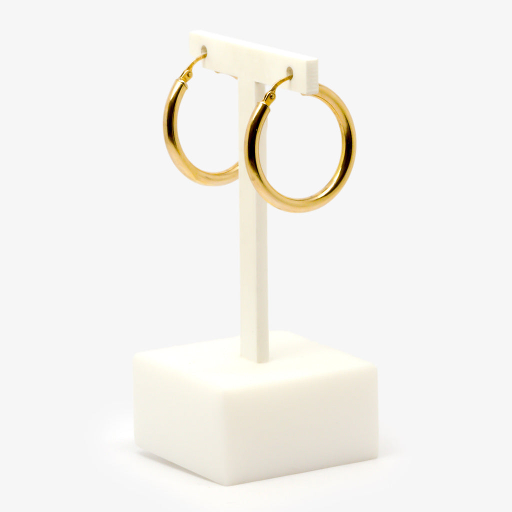 Jordans Jewellers pre-owned 9ct yellow gold large round hoop earrings
